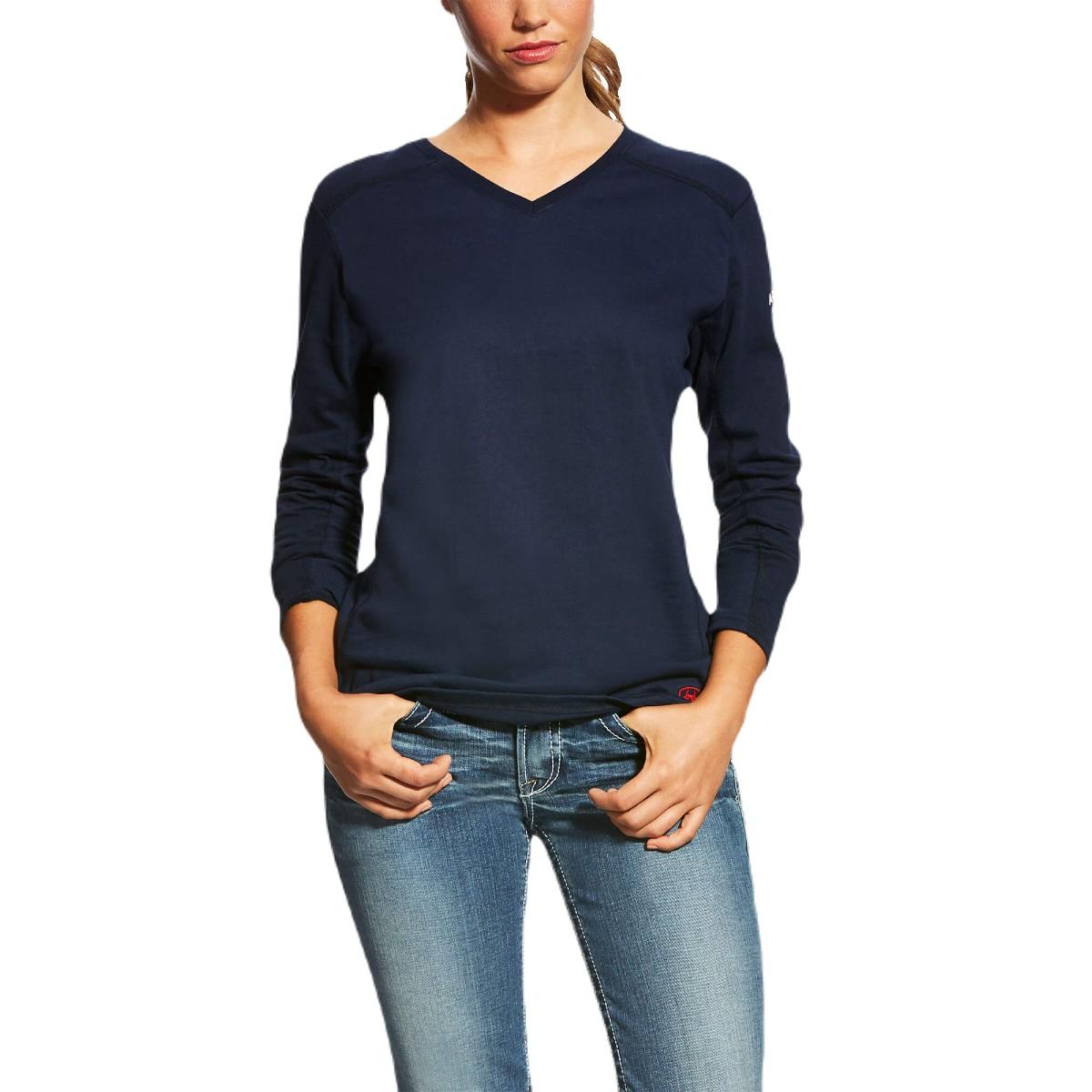 Ariat Women's FR AC Crew Top in Navy